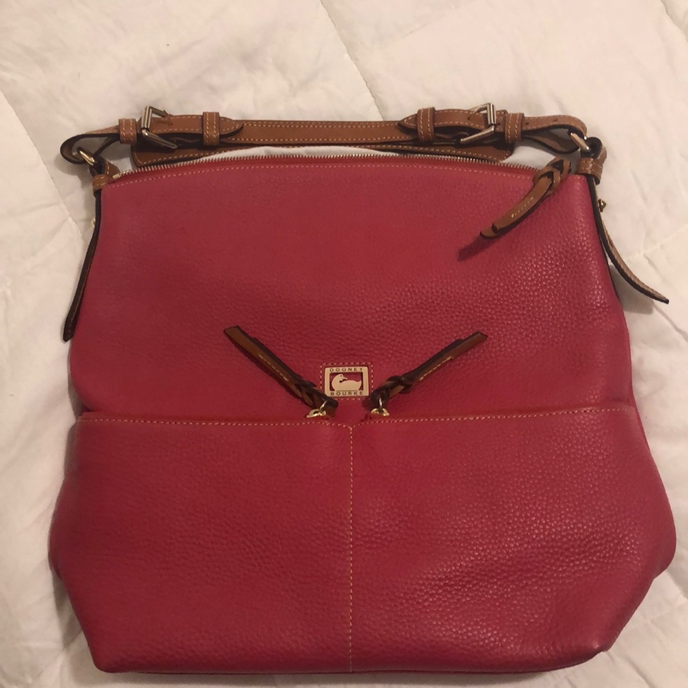 Hot pink handbag and matching wallet